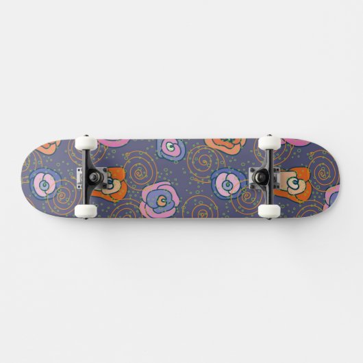 Abstract roos veldpatroon persoonlijk skateboard (Horizontaal)
