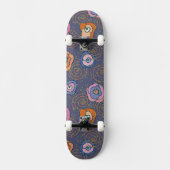 Abstract roos veldpatroon persoonlijk skateboard (Voorkant)