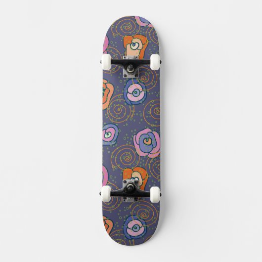 Abstract roos veldpatroon persoonlijk skateboard (Voorkant)