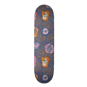 Abstract roos veldpatroon persoonlijk skateboard