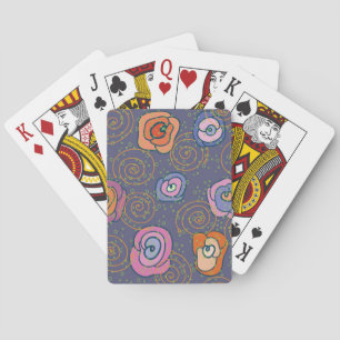 Abstract roos veldpatroon pokerkaarten