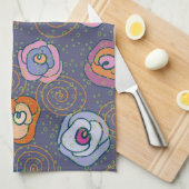 Abstract roos veldpatroon theedoek (Quarter Fold)