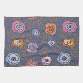 Abstract roos veldpatroon theedoek (Horizontaal)