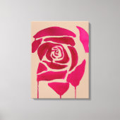 Abstract Roos waterverf floreel originele kunst Canvas Afdruk (Voorkant)