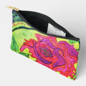 Abstract Rose Art Zip Pouch-Original Painting Bag Etui (Open)