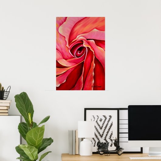 Abstract Rosebud Poster (Thuiskantoor)