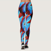 abstract rotsblauw leggings (Achterkant)
