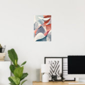 Abstract rotsgrijs en rood modern poster (Thuiskantoor)