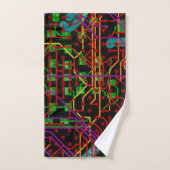 Abstract Routeringsproces Elektronisch Modern Geek Bad Handdoek (Handdoek)