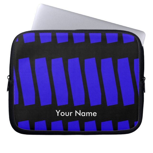 Abstract Royal Blue & Black, naam, computer Laptop Sleeve (Voorkant)