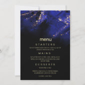 Abstract Royal Blue en Gold Alcohol Menu Kaart (Voorkant)