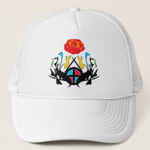 ை♠Abstract Royal Crest Vintage Trucker Hat♠ை Pet