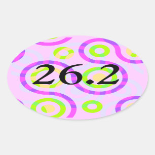 Abstract Roze 26.2 Marathon Ovaal stickers