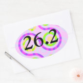 Abstract Roze 26.2 Marathon Ovale Stickers (Envelop)