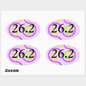 Abstract Roze 26.2 Marathon Ovale Stickers (Vel)