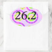 Abstract Roze 26.2 Marathon Ovale Stickers (Tas)