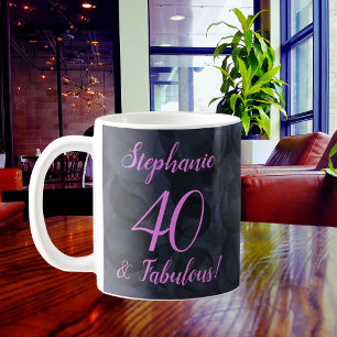 Abstract Roze Black 40 en Fabulous Birthday Koffiemok