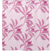 Abstract Roze Bladpatroon Douchegordijn (Voorkant)
