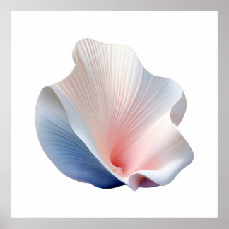 Abstract Roze, Blauw en Wit Shell-Poster Poster