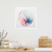 Abstract Roze, Blauw en Wit Shell-Poster Poster (Keuken)