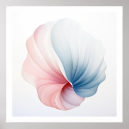 Abstract Roze, Blauw en Wit Shell-Poster Poster