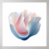 Abstract Roze, Blauw en Witte Shell Poster (Voorkant)