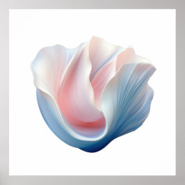 Abstract Roze, Blauw en Witte Shell Poster