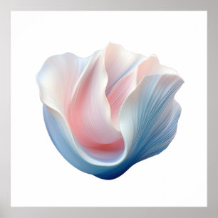 Abstract Roze, Blauw en Witte Shell Poster