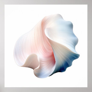 Abstract Roze, Blauw en Witte Shell Poster