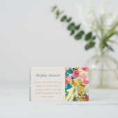 Abstract Roze Blauw Floral Display Baby shower Informatiekaartje (Staand voorkant)