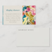 Abstract Roze Blauw Floral Display Baby shower Informatiekaartje (Voorkant / Achterkant)
