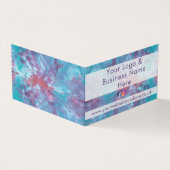 Abstract roze blauw gemarmerde dye-effect visitekaartje (Buitenkant)