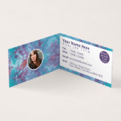 Abstract roze blauw gemarmerde dye-effect visitekaartje (Binnen)