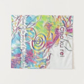 Abstract roze, blauw groen symbool Cho Ku Rei Wandkleed (Voorkant (horizontaal))