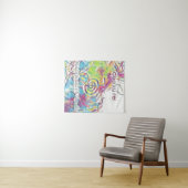 Abstract roze, blauw groen symbool Cho Ku Rei Wandkleed (In Situ (horizontaal))