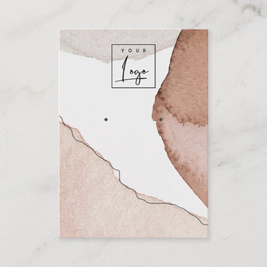 Abstract Roze Blauw Waterverf Oorbel Logo Display Visitekaartje (Voorkant)