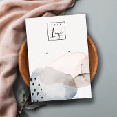 Abstract Roze Blauw Waterverf Oorbel Logo Display Visitekaartje