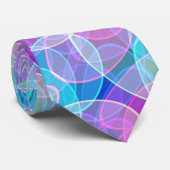 Abstract roze Blauwgroen blauw bubbelcirkelpatroon Stropdas (Opgerold)