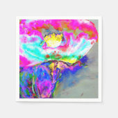 Abstract roze blauwgroen bloemenschilderij waterve servet (Voorkant)