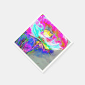 Abstract roze blauwgroen bloemenschilderij waterve servet (Hoek)