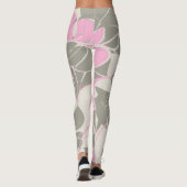 Abstract Roze Bloei Leggings (Achterkant)