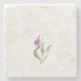 Abstract roze bloemblaadje botanische stenen onder stenen onderzetter