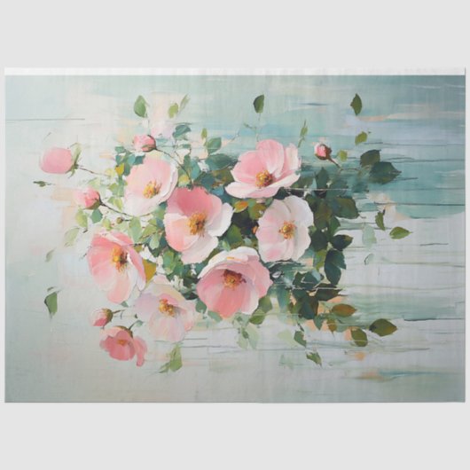 Abstract Roze Bloemboeket Decoupage Tissuepapier (Voorkant)