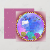 Abstract Roze Bloemen Crystal Wedding Jubileum Bedankkaart (Voorkant / Achterkant)