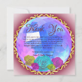 Abstract Roze Bloemen Crystal Wedding Jubileum Bedankkaart (Voorkant)