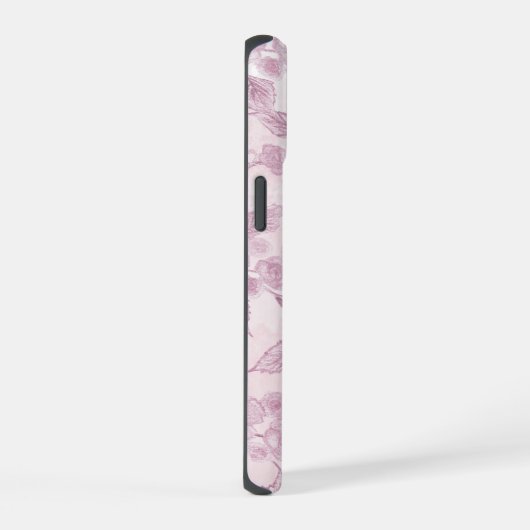 Abstract Roze bloemen iPhone 15 Case (Rechterkant)