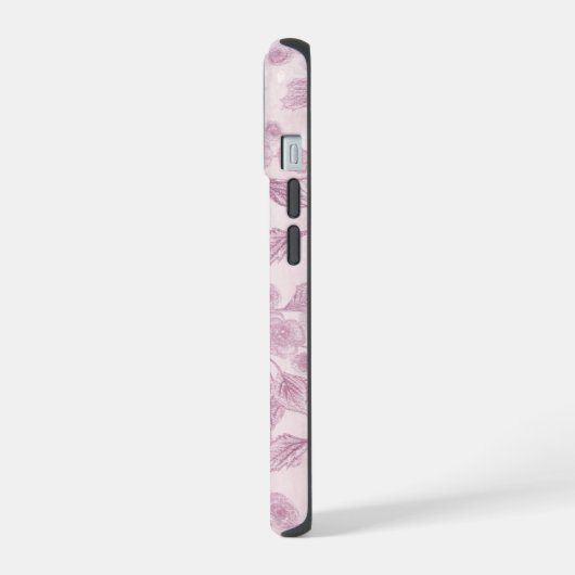 Abstract Roze bloemen iPhone 15 Case (Linkerkant)
