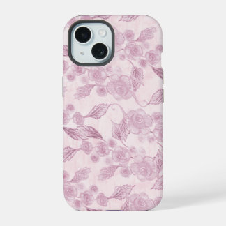 Abstract Roze bloemen iPhone 15 Case