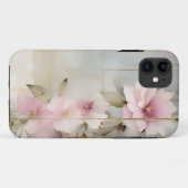 Abstract Roze Bloemen met Gouden Streaks Case-Mate iPhone Case (Achterkant (horizontaal))