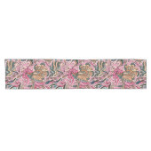 Abstract Roze Bloemmotief Korte Tafelloper (Horizontaal)